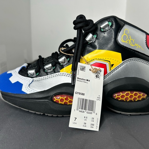 Size 7 - Reebok Question Mid x Power Rangers Multicolor. Brand new, never worn.